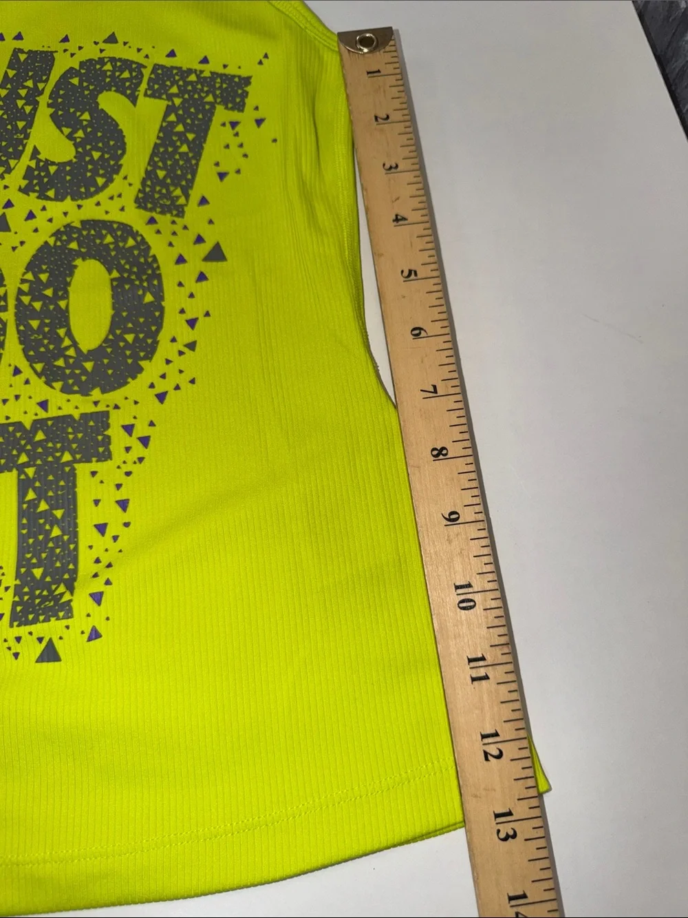 Nike Neon Yellow Ribbed Graphic Tank Top